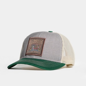 Casquette de camionneur en coton personnalisée avec logo en patch tissé, 6 panneaux structurés, casquette bicolore - Product Image 2