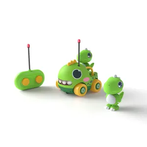 Nieuwe Schattige Elektrische Dinosaurus Auto Muziek Geluid Cartoon Speelgoed Controle Mini Rc Auto Speelgoed Voor Kinderen