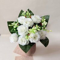 Bouquet de 18 roses artificielles en soie, style moderne, fait main, pour centre de table de mariage, arche de toile de fond, respectueux de l'environnement