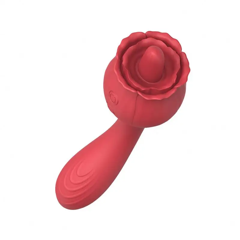 NEW 2 in 1 Rose Toy Licking Tongue G Spot Vibrator Female Clitoral G spot Dildo Massage Rose Vibrator for Women & man