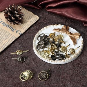 Yiphates Pcs Metal <b>Brad</b> Fasteners With Pull Rings Small Ring Fasteners Ring Pulls Handle For DIY Crafts Decoration Accessories - Product Image 2