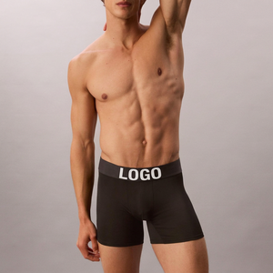 <span class=keywords><strong>Boxer</strong></span> da <span class=keywords><strong>Uomo</strong></span> OEM Personalizzati con Logo Grande sulla Cintura, Gamba Lunga, Alta Elasticità, Lisci, Sportivi, Etichetta Privata, Vendita all'Ingrosso - Product Image 2