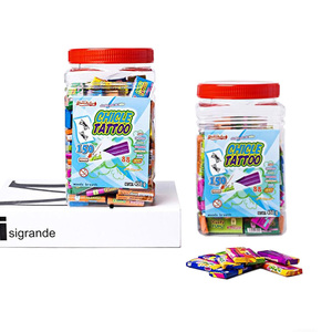 Venta al por Mayor de Chicles de Goma de Mascar de 40 mm con Pegatinas de Tatuajes en Frascos, Dulces con Sabor a Frutas - Product Image 3