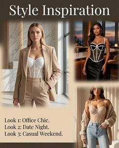 Wholesale Fashionable <strong>Sequined</strong> Lace Outer-Wear Corset Bustier <strong>Top</strong> Shapewear Mesh High-End Spaghetti Strap <strong>Bandeau</strong> for Female - Product Image 6