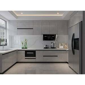 Professional Furniture Supplier Kitchen Apartment Functional Custo Design Cupboard European Shaker Style Kitchen <b>Cabinets</b> - Product Image 3