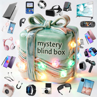 Boîte mystère ultime 2 pièces, boîte surprise aléatoire de haute technologie avec téléphones, écouteurs à réduction de bruit, cadeau de vacances d'hiver