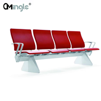 4 chaises d'attente en aluminium pour aéroport, gare, banque, bureau ou réception