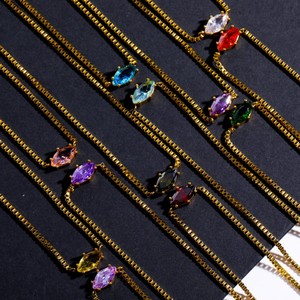 Regalo delle donne della collana dell'occhio diabolico turco della pietra di compleanno dell'acciaio inossidabile all'ingrosso CZ - Product Image 4