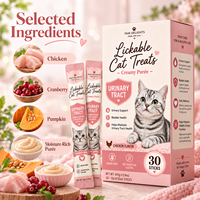 Friandises à lécher pour chats, soutien urinaire, saveur poulet, purée crémeuse, bien-être de la vessie, hydratation, nutrition quotidienne