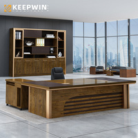 Mobilier de bureau mélaminé texture losange en cuir unique Bureau en bois escritorio design de table de direction