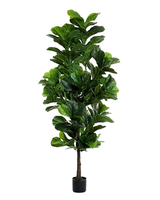 FLOWORLD Langlebiger Künstlicher Ficus Lyrata Baum Über 1,8m Groß mit Metalltopf 183cm H x 89cm T Innen-/Außendekoration