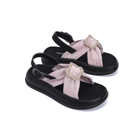 Sandales plates d'été en cuir souple pour femmes, style slingback avec plateforme, pour l'extérieur - Vente en gros