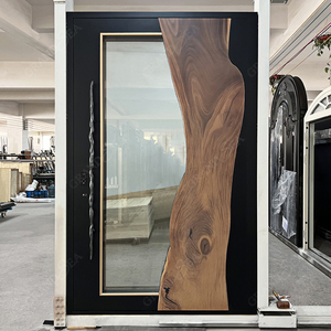 고급스러운 목공예 심플 티크 목재 침실 문 패션 디자인 주택용 인테리어 도어 - Product Image 4