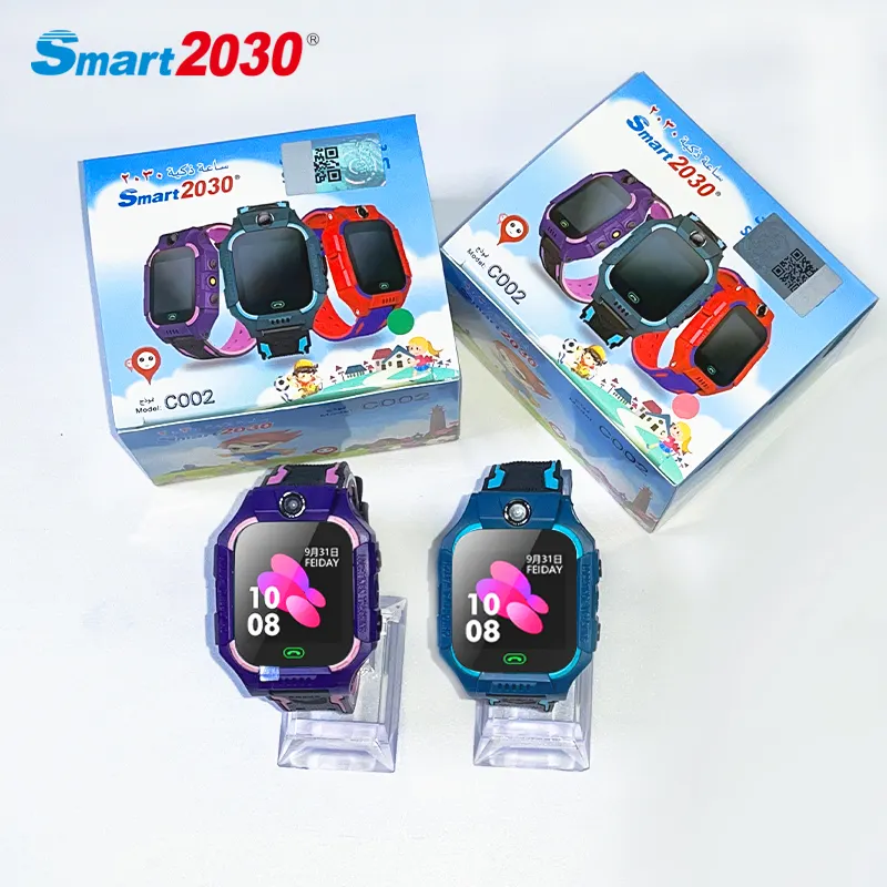 smart 2030 C002 Latest Children Waterproof Touch Screen Sos Lbs Tracker Smartwatch Kids Smart Watch Q12 Q19