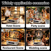 Luxuriöser Weißer Edelstahl Elektrischer Chafing Dish mit Digitaler Temperaturregelung Buffet-Wärmer für Hotel Restaurant Catering