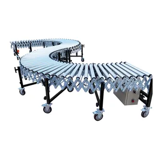 LIANGZO High Performance Poly V Belt Drive Electric Retractable Flexible Roller Conveyor On Sale