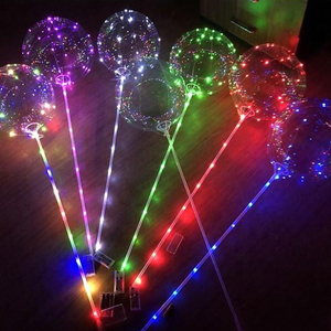 Ballons Bobo <span class=keywords><strong>LED</strong></span> en gros, ballons Bobo transparents lumineux avec autocollants et lumière <span class=keywords><strong>LED</strong></span> pour décorations de fête d'anniversaire et de mariage - Product Image 1
