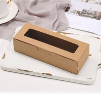 Boîte à gâteau rectangulaire, emballage mochi donut, boîtes en papier kraft avec fenêtre, vente en gros