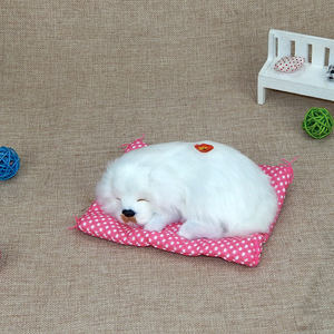 Peluş simülasyon köpek Model araba süsler güzel evcil hayvan oyuncakları Barking <span class=keywords><strong>Mini</strong></span> şekerleme Alseep köpek ev dekorasyon peluş uyku köpek - Product Image 6