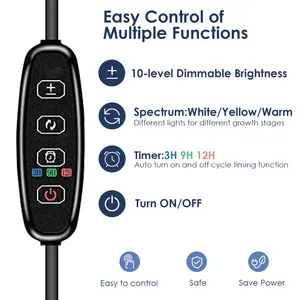 Led Kweeklamp Met 10W Diode Kleine Plant Tafellamp Dimbaar Met Timer Zwarte Kleur Led Zelfgemaakte Plantenverlichting