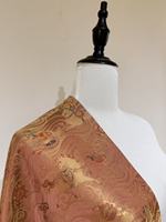 Tissu jacquard élégant effet soie en viscose 97% viscose 3% fil métallique, brocart motif cheval ancien rétro pour vêtements féminins Abaya
