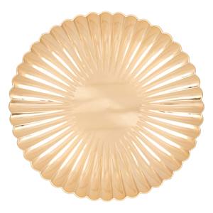 PLATO DE PLÁSTICO PARA SERVIR DIAMETRALMENTE REDONDO 33CM DORADO BRILLANTE/MATE - Product Image 1