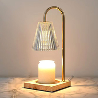 Lampe chauffe-bougie cloche moderne en cristal et métal pour diffuseur de bougies parfumées domestiques