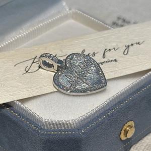 Pendentif en argent pur S925 en forme de cœur, design simple et tendance, vintage, avec zircon, bijoux en or, matériau principal - Product Image 5