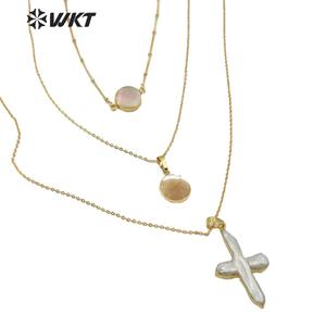 WT-JN109 Design Esclusivo di Un Set di Perle E Pietre Della Collana Della Signora di Nuovo Modo Dei Monili Della <span class=keywords><strong>Perla</strong></span> <span class=keywords><strong>Con</strong></span> <span class=keywords><strong>La</strong></span> Collana di Pietra - Product Image 3