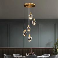 Lampe suspendue nordique à 3 lumières en cristal, pour Restaurant et île de cuisine