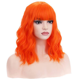 ชุดวิกผมสีส้มแบบลอนหนาทำจากลวดทนความร้อนสูงผมปลอมแบบสั้นขายในต่างประเทศ - Product Image 3