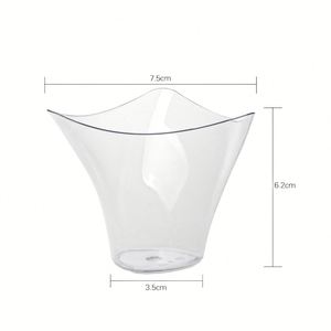 Gobelets à dessert mini triangulaires de 4 oz, gobelets à apéritif en plastique jetables, gobelets à shooter réutilisables avec cuillères pour fruits, yaourts, parfaits - Product Image 2