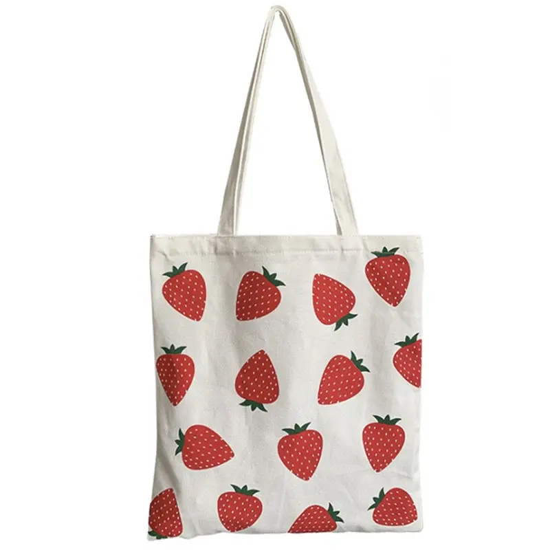 Reusable Eco Friendly Durable White Blank Promotion Tote Cotton Shopping Bag With Zipper