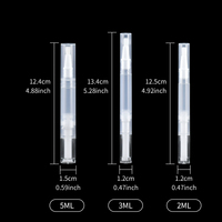 Tube de vernis à ongles rotatif transparent de 2 ml, 3 ml, 5 ml, avec pinceau applicateur, pour manucure, sérigraphie, rechargeable et hygiénique