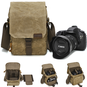 Wholesale Vintage <strong>Small</strong> Canvas Compact Sling <strong>Camera</strong> <strong>Bag</strong> Water-Resistant Shoulder <strong>Bag</strong> for DSLR SLR Photography <strong>Camera</strong> - Product Image 3