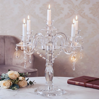 Porte-bougies en acrylique de style européen, lot de 5, accessoires de décoration de mariage, guides de chemin, centres de table pour la maison et l'hôtel, modèle 8001