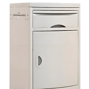 Hospital Furniture Medical ABS Tabletop Wood Bedside Locker Cabinet with HPL Board Drawer and Door - Product Image 1