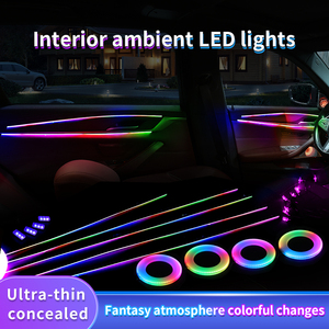 Lampe d'<span class=keywords><strong>Ambiance</strong></span> Décorative Intérieure Acrylique 256 Couleurs RGB Universelle 18-en-1 à Fibre <span class=keywords><strong>Optique</strong></span> LED, Lumière Ambiante Cachée Magic Color pour Automobiles - Product Image 2