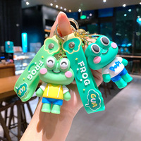Porte-clés en métal grenouille verte personnalisé et créatif, pendentif grenouille de dessin animé mignonne aux grands yeux - Accessoire parfait pour couple, étudiant