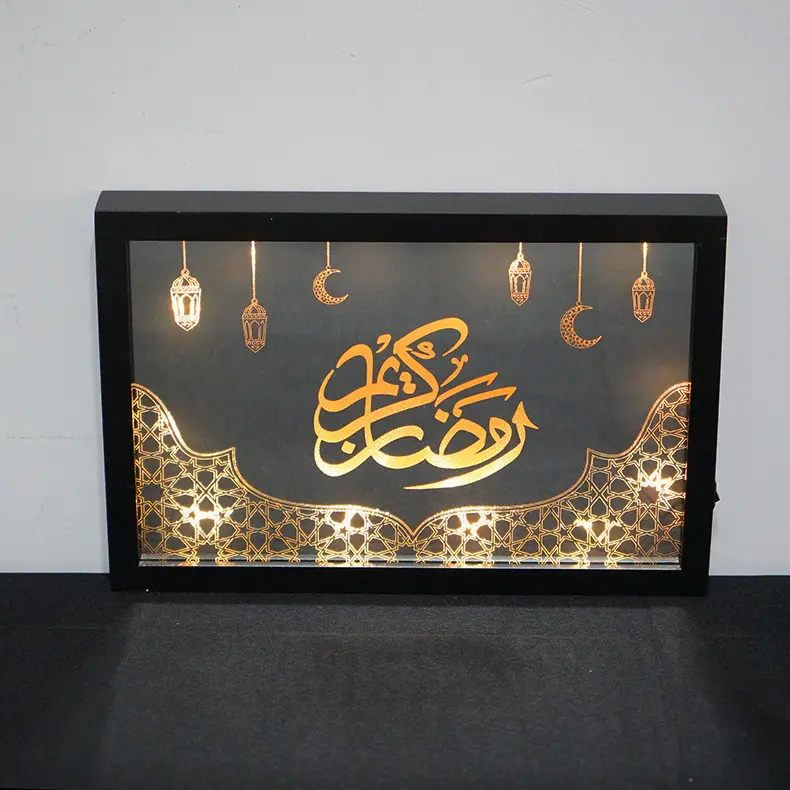 Eid mubarak luz de led para decoração, luz de mural, luzes de ramadã, islâmico, kareem, ramadã, para decoração de parede