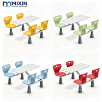 Ensemble table et chaises de cantine scolaire OEM, mobilier de salle à manger, conception robuste et durable pour usage commercial scolaire, rectangulaire et lourd