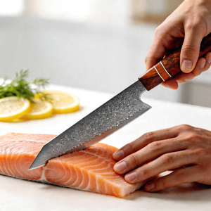 Cuchillo Kiritsuke Profesional de Acero Damasco, Cuchillo de Chef Japonés <span class=keywords><strong>para</strong></span> Sushi, Sashimi y <span class=keywords><strong>Carne</strong></span>, Mango Ergonómico, Logotipo Personalizado - Product Image 6