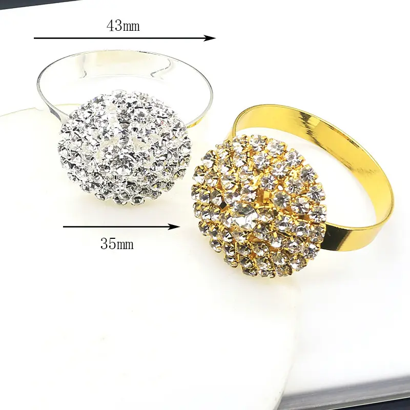 Round Diamond metal napkin rings for wedding party hotel set