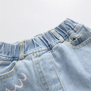 Meilleurs sites de vente en gros de vêtements pour enfants à la mode, jeans imprimés en denim pour filles - Product Image 4