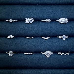 Nuevo Anillo de Compromiso de Lujo para Mujer con Circonita Cúbica, Plata de Ley 925 con Baño de Rodio, para Aniversario o Fiesta - Product Image 2