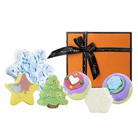 Boule de bain effervescente flocon de neige au bicarbonate de soude pour Noël, personnalisable en coffret cadeau arbre de Noël