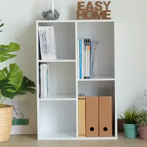 Organizador de almacenamiento abierto moderno de madera de 5 cubos, estantería para vitrina, estanterías para el hogar/La Oficina, directo de fábrica - Product Image 2