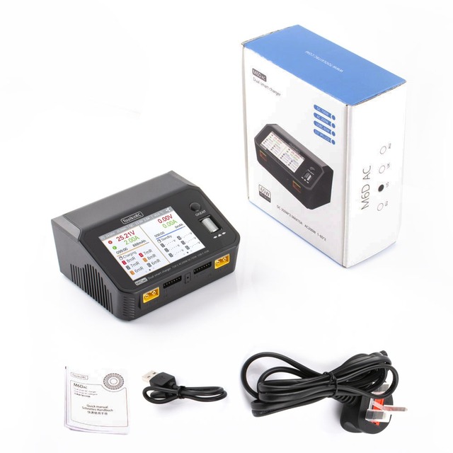 ToolkitRC M6DAC 700W 25A Dual Channel AC DC Smart Balance Charger 65W Type-C PD for 1-6S LiPo LiHV Battery RC Drone Car