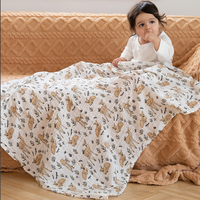 Kangobaby Drap-Housse 100 % Coton avec Logo Personnalisé 120*110cm, Couverture d'Emmaillotage Bébé Imprimée en Mousseline, Linge de Lit pour Enfants en Gros