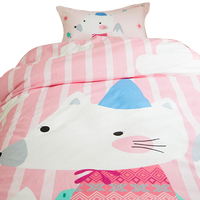 Ensemble de literie pour enfants en coton 100% tricoté à imprimé animal, trois pièces, avec couverture de sieste et housse de couette pour chambre d'enfant